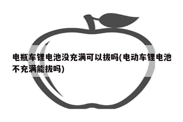 电瓶车锂电池没充满可以拔吗(电动车锂电池不充满能拔吗)