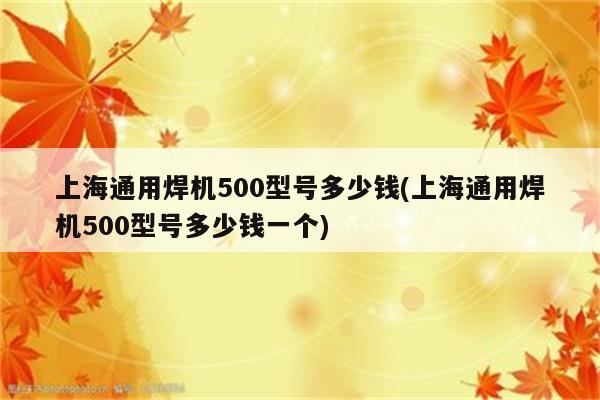 上海通用焊机500型号多少钱(上海通用焊机500型号多少钱一个)