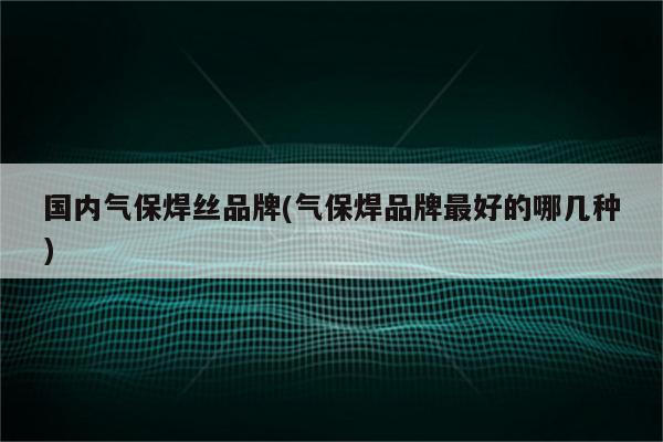 国内气保焊丝品牌(气保焊品牌最好的哪几种)