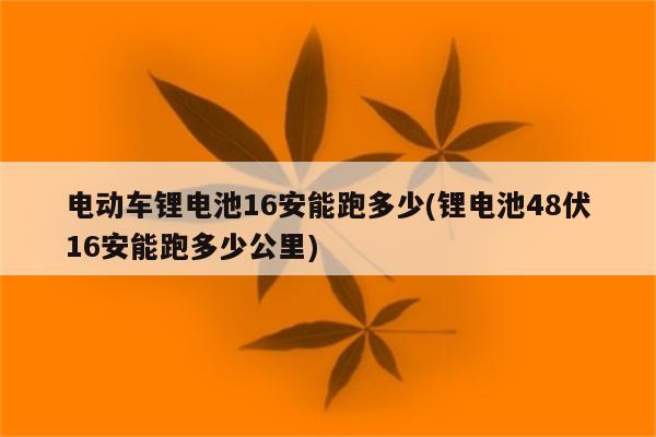 电动车锂电池16安能跑多少(锂电池48伏16安能跑多少公里)