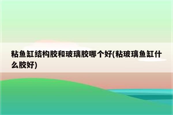 粘鱼缸结构胶和玻璃胶哪个好(粘玻璃鱼缸什么胶好)