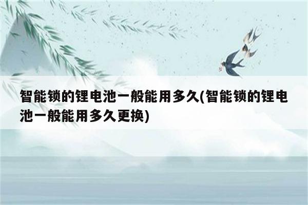 智能锁的锂电池一般能用多久(智能锁的锂电池一般能用多久更换)