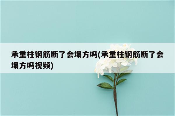 承重柱钢筋断了会塌方吗(承重柱钢筋断了会塌方吗视频)