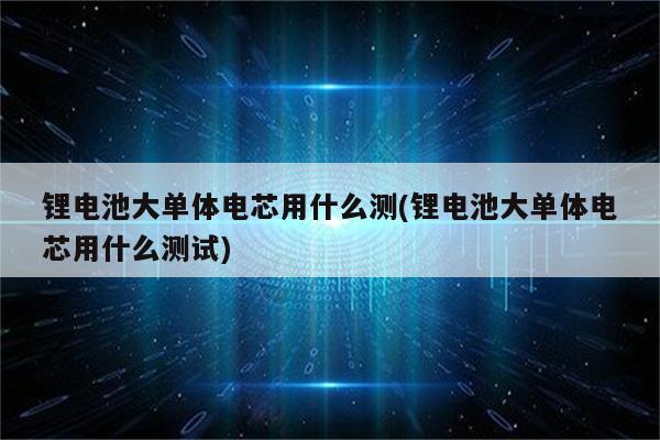 锂电池大单体电芯用什么测(锂电池大单体电芯用什么测试)