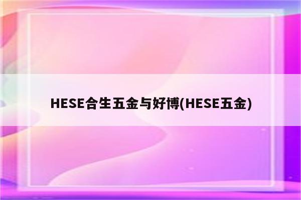 HESE合生五金与好博(HESE五金)