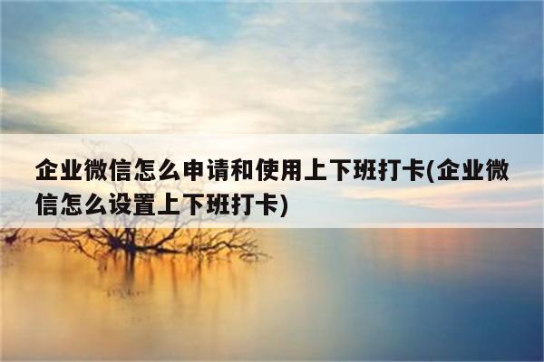 企业微信怎么申请和使用上下班打卡(企业微信怎么设置上下班打卡)