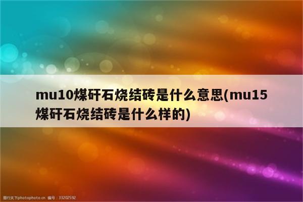 mu10煤矸石烧结砖是什么意思(mu15煤矸石烧结砖是什么样的)