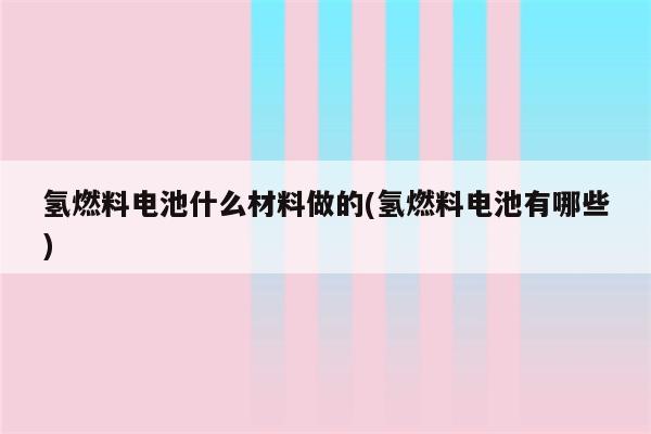 氢燃料电池什么材料做的(氢燃料电池有哪些)