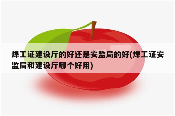 焊工证建设厅的好还是安监局的好(焊工证安监局和建设厅哪个好用)