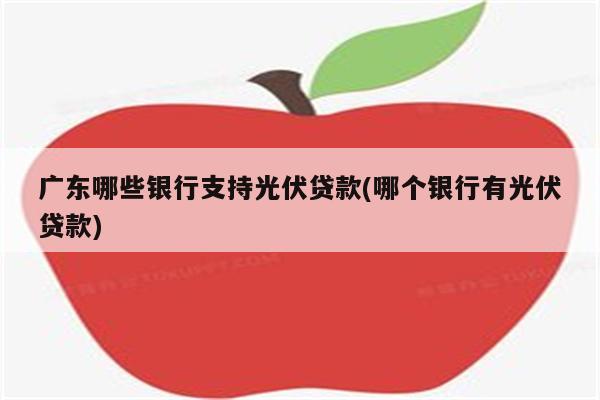 广东哪些银行支持光伏贷款(哪个银行有光伏贷款)