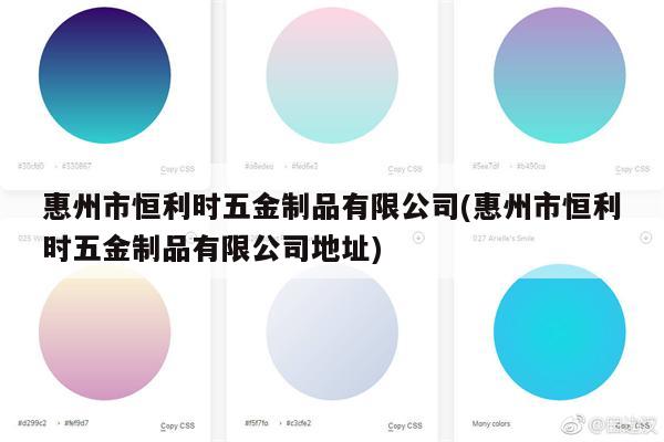 惠州市恒利时五金制品有限公司(惠州市恒利时五金制品有限公司地址)