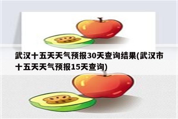 武汉十五天天气预报30天查询结果(武汉市十五天天气预报15天查询)