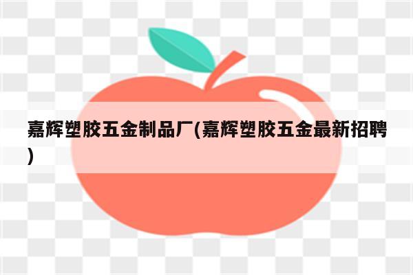 嘉辉塑胶五金制品厂(嘉辉塑胶五金最新招聘)