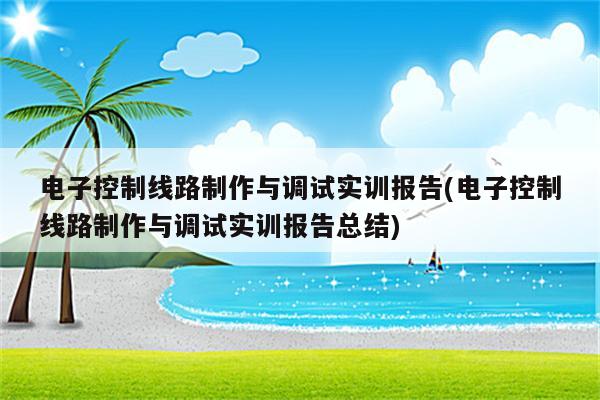 电子控制线路制作与调试实训报告(电子控制线路制作与调试实训报告总结)