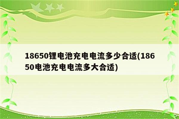 18650锂电池充电电流多少合适(18650电池充电电流多大合适)