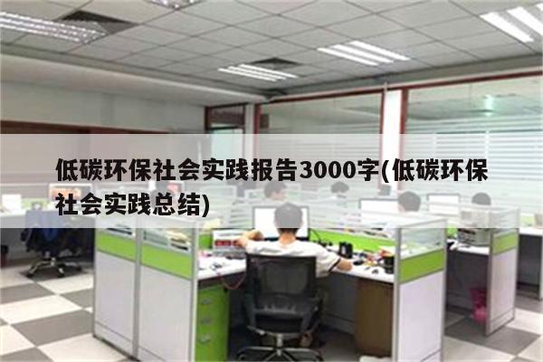 低碳环保社会实践报告3000字(低碳环保社会实践总结)