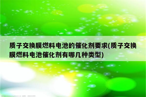 质子交换膜燃料电池的催化剂要求(质子交换膜燃料电池催化剂有哪几种类型)