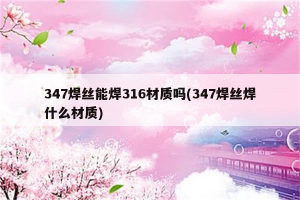 347焊丝能焊316材质吗(347焊丝焊什么材质)