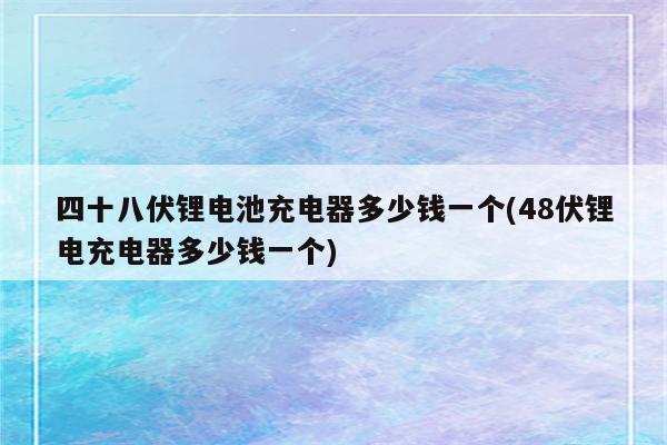 四十八伏锂电池充电器多少钱一个(48伏锂电充电器多少钱一个)