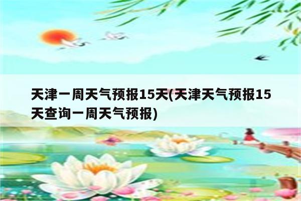 天津一周天气预报15天(天津天气预报15天查询一周天气预报)