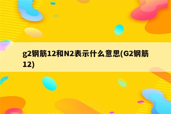 g2钢筋12和N2表示什么意思(G2钢筋12)