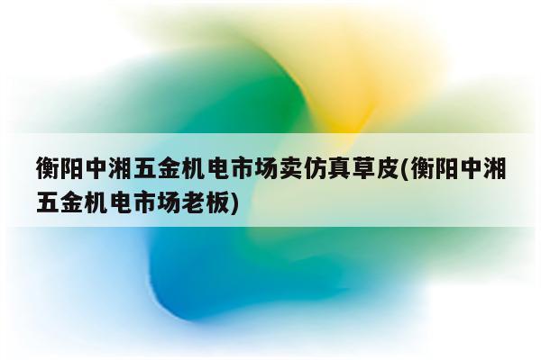 衡阳中湘五金机电市场卖仿真草皮(衡阳中湘五金机电市场老板)