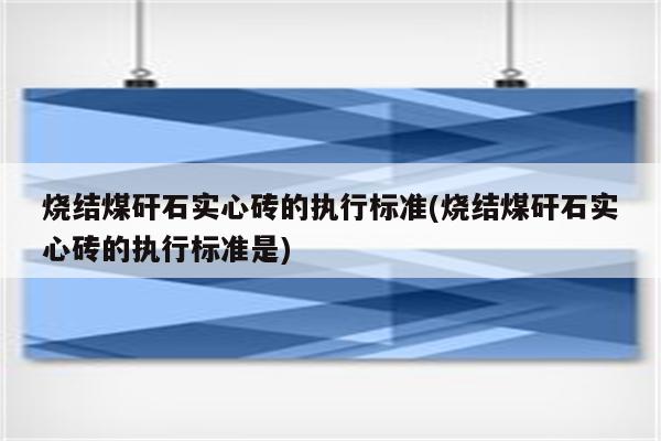 烧结煤矸石实心砖的执行标准(烧结煤矸石实心砖的执行标准是)