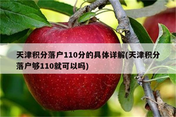 天津积分落户110分的具体详解(天津积分落户够110就可以吗)