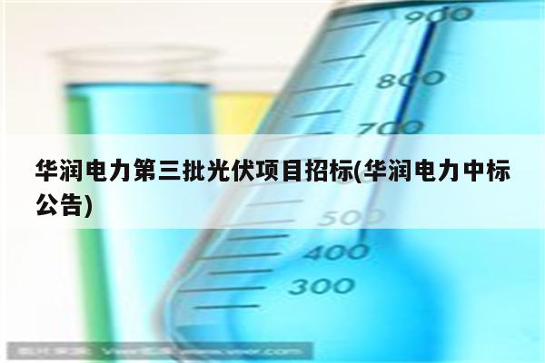 华润电力第三批光伏项目招标(华润电力中标公告)