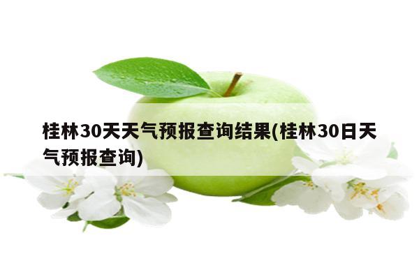 桂林30天天气预报查询结果(桂林30日天气预报查询)