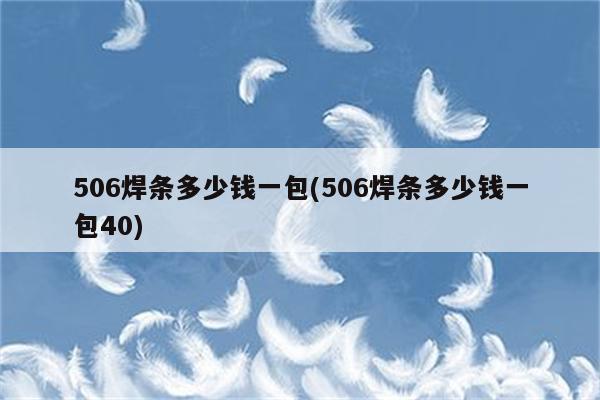 506焊条多少钱一包(506焊条多少钱一包40)