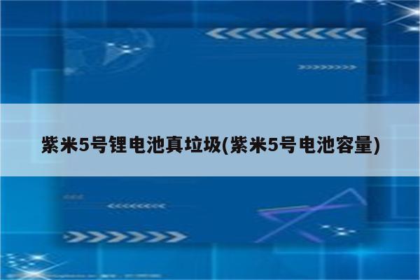 紫米5号锂电池真垃圾(紫米5号电池容量)