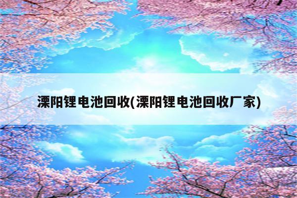 溧阳锂电池回收(溧阳锂电池回收厂家)