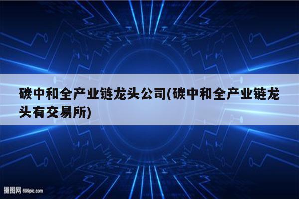 碳中和全产业链龙头公司(碳中和全产业链龙头有交易所)