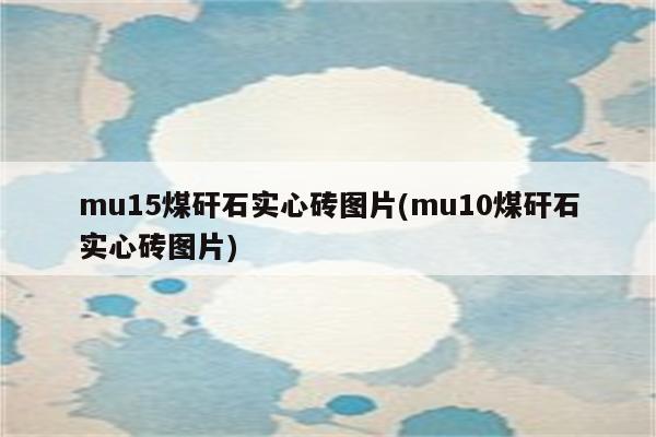 mu15煤矸石实心砖图片(mu10煤矸石实心砖图片)