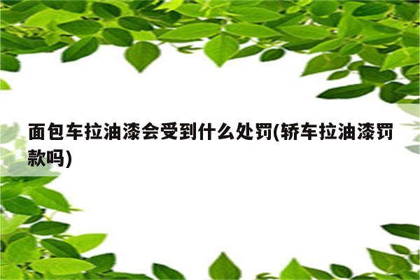 面包车拉油漆会受到什么处罚(轿车拉油漆罚款吗)