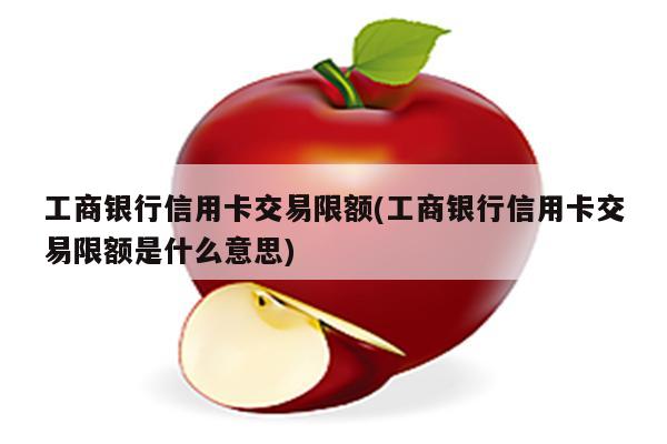 工商银行信用卡交易限额(工商银行信用卡交易限额是什么意思)