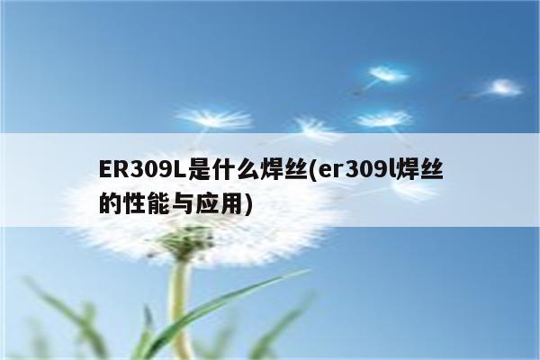 ER309L是什么焊丝(er309l焊丝的性能与应用)