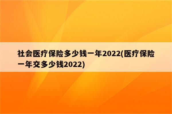 社会医疗保险多少钱一年2022(医疗保险一年交多少钱2022)