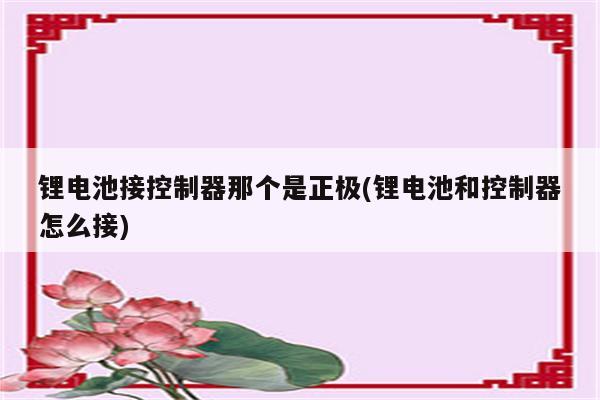 锂电池接控制器那个是正极(锂电池和控制器怎么接)