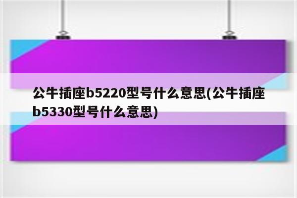 公牛插座b5220型号什么意思(公牛插座b5330型号什么意思)