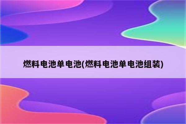 燃料电池单电池(燃料电池单电池组装)