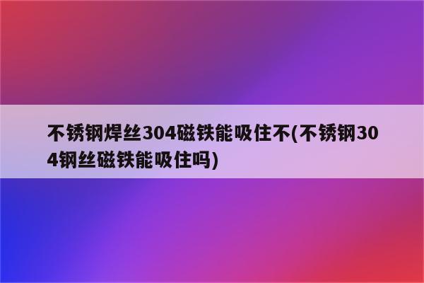 不锈钢焊丝304磁铁能吸住不(不锈钢304钢丝磁铁能吸住吗)