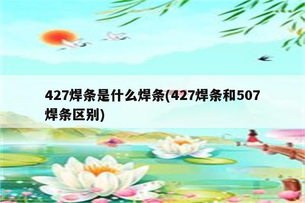 427焊条是什么焊条(427焊条和507焊条区别)