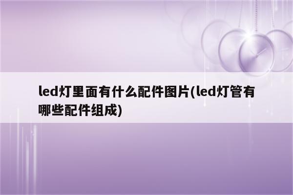 led灯里面有什么配件图片(led灯管有哪些配件组成)