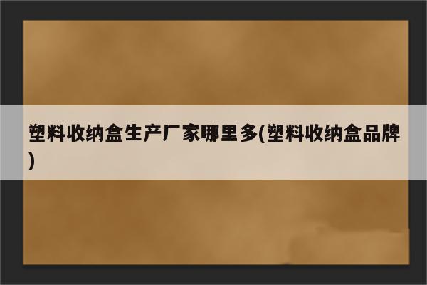 塑料收纳盒生产厂家哪里多(塑料收纳盒品牌)