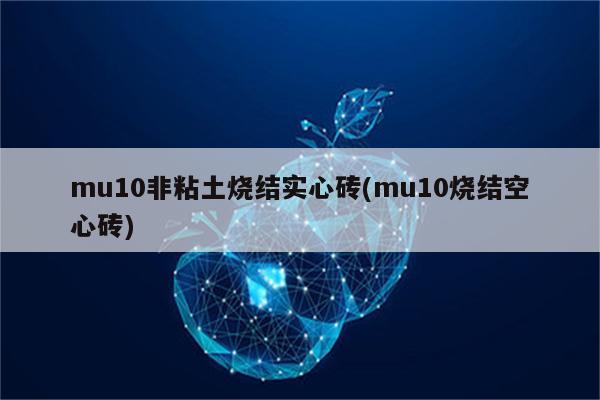 mu10非粘土烧结实心砖(mu10烧结空心砖)