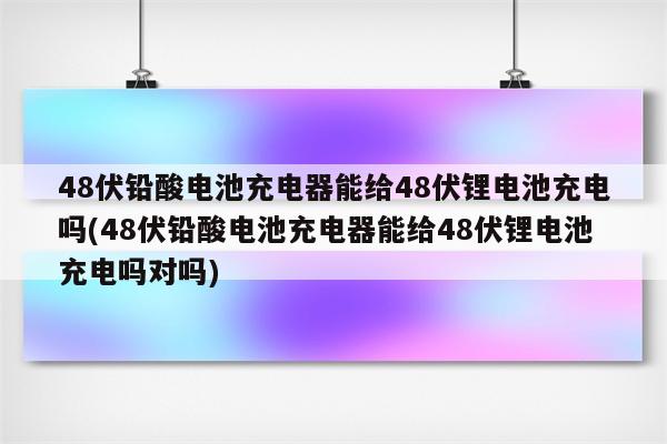 48伏铅酸电池充电器能给48伏锂电池充电吗(48伏铅酸电池充电器能给48伏锂电池充电吗对吗)