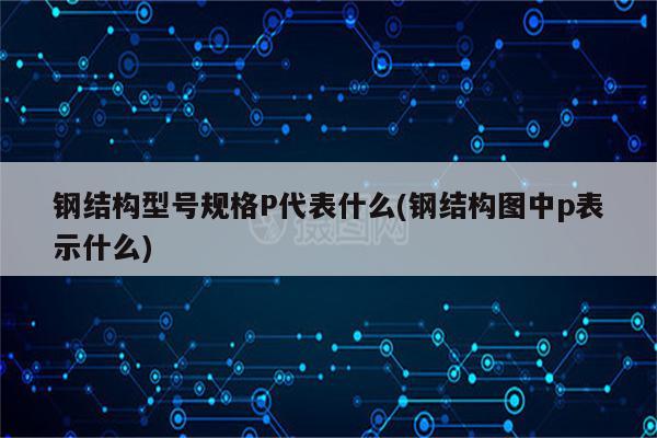 钢结构型号规格P代表什么(钢结构图中p表示什么)