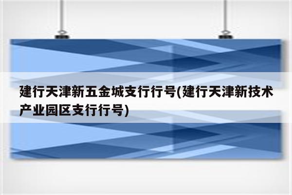 建行天津新五金城支行行号(建行天津新技术产业园区支行行号)